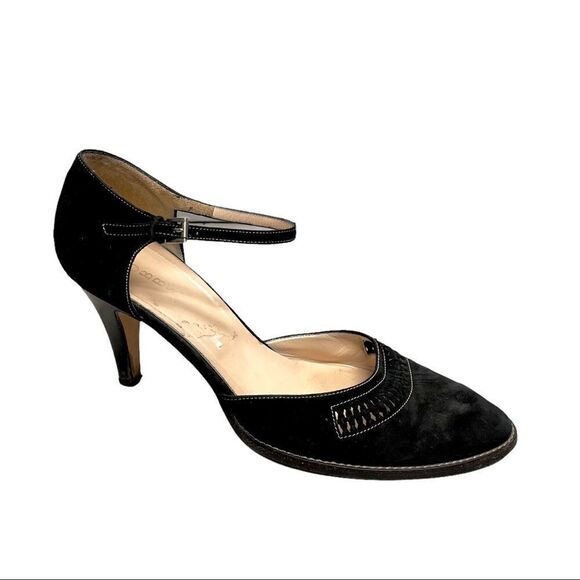 HOBBS London Suede Mary Jane Heels Black 40 - Picture 2 of 10